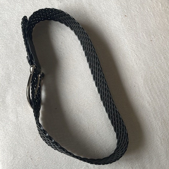 Michael Michael Kors Black Braided Wide Adjustable Belt Silver Buckle Sz Small - Picture 11 of 13